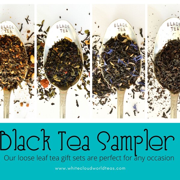 Tea sampler| Black Loose Tea  | Perfect gift for tea lovers!/Breakfast Tea |Morning Tea|Vanilla Tea|earl grey| ginger tea| English breakfast