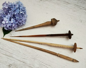 Antique drop spindle Antique top whorl drop spindle Rustic home decor Original antique hand turned wooden spindle Spinnind wheel spindle