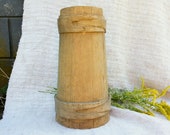 Primitive antique country decor Antique wooden vase Large butter churn Farmhouse tall vase Rustic home decor Old floor vase Unique gift 1910