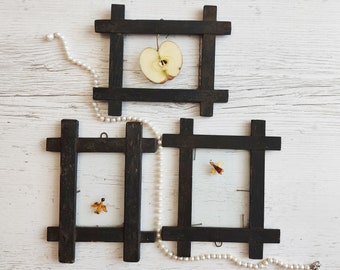 Antique Frames Set of Three Wood Photo Frame Set Primitive Photo Frames ...