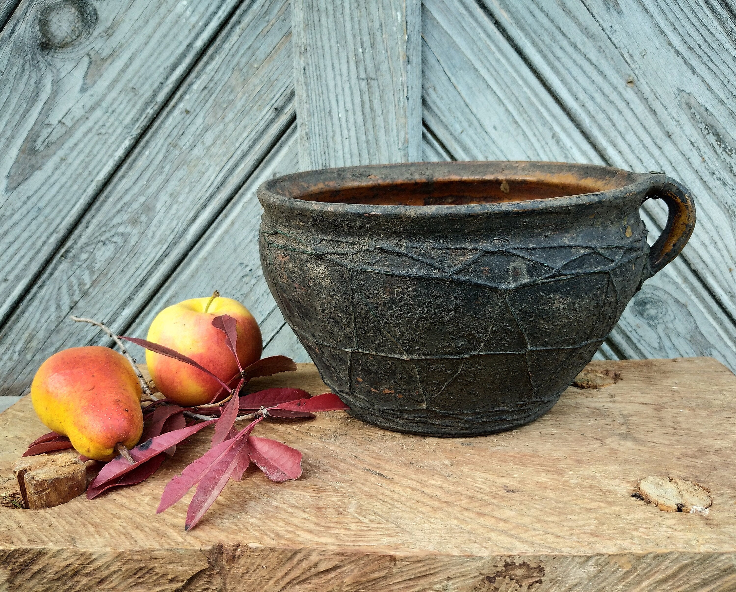 Antique Wabi Sabi Bowl of Ceramic With Biked Wire Overlay | Etsy