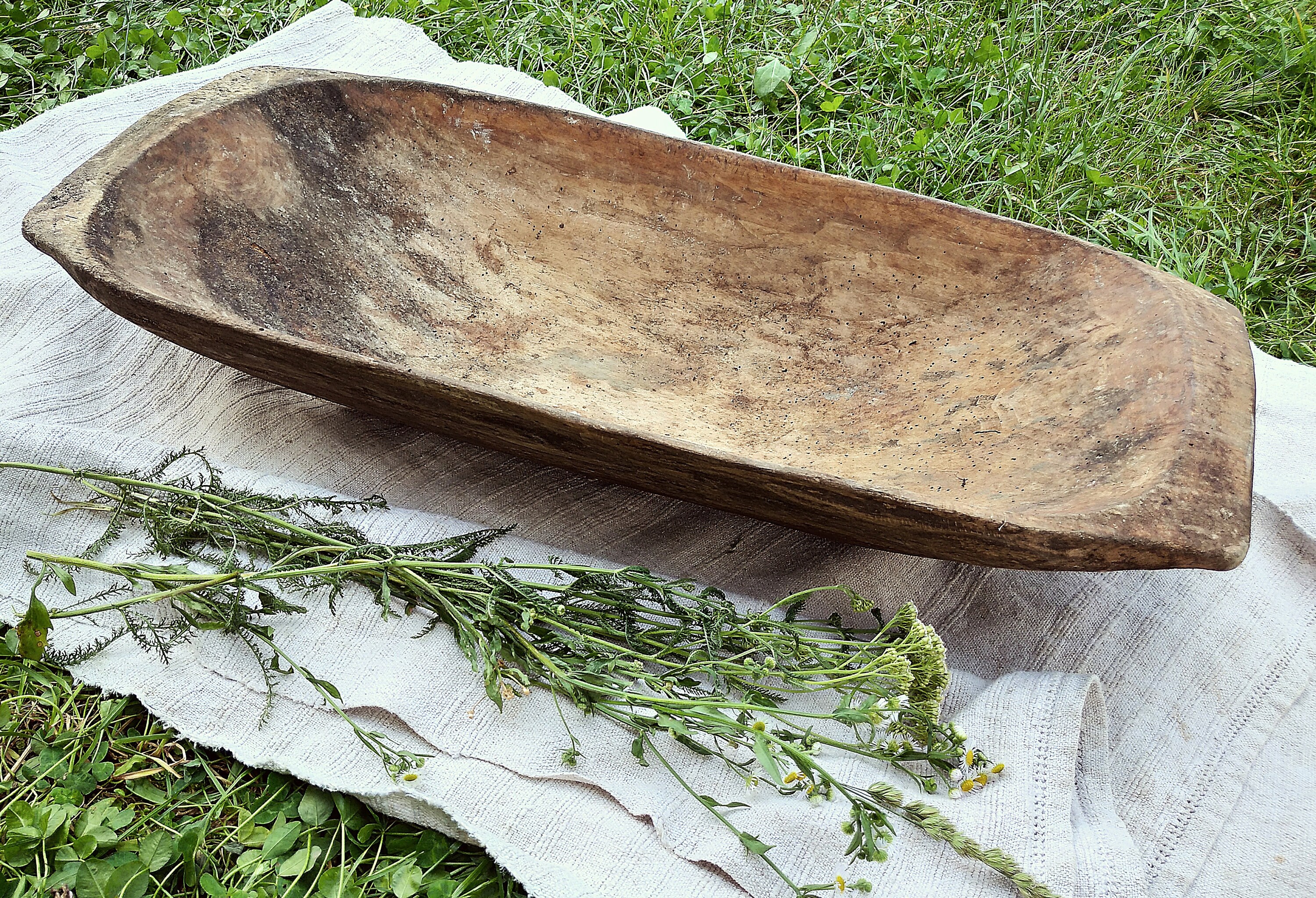 Primitive antique dough bowl XXL Wooden bowl Rustic OAK wood Etsy