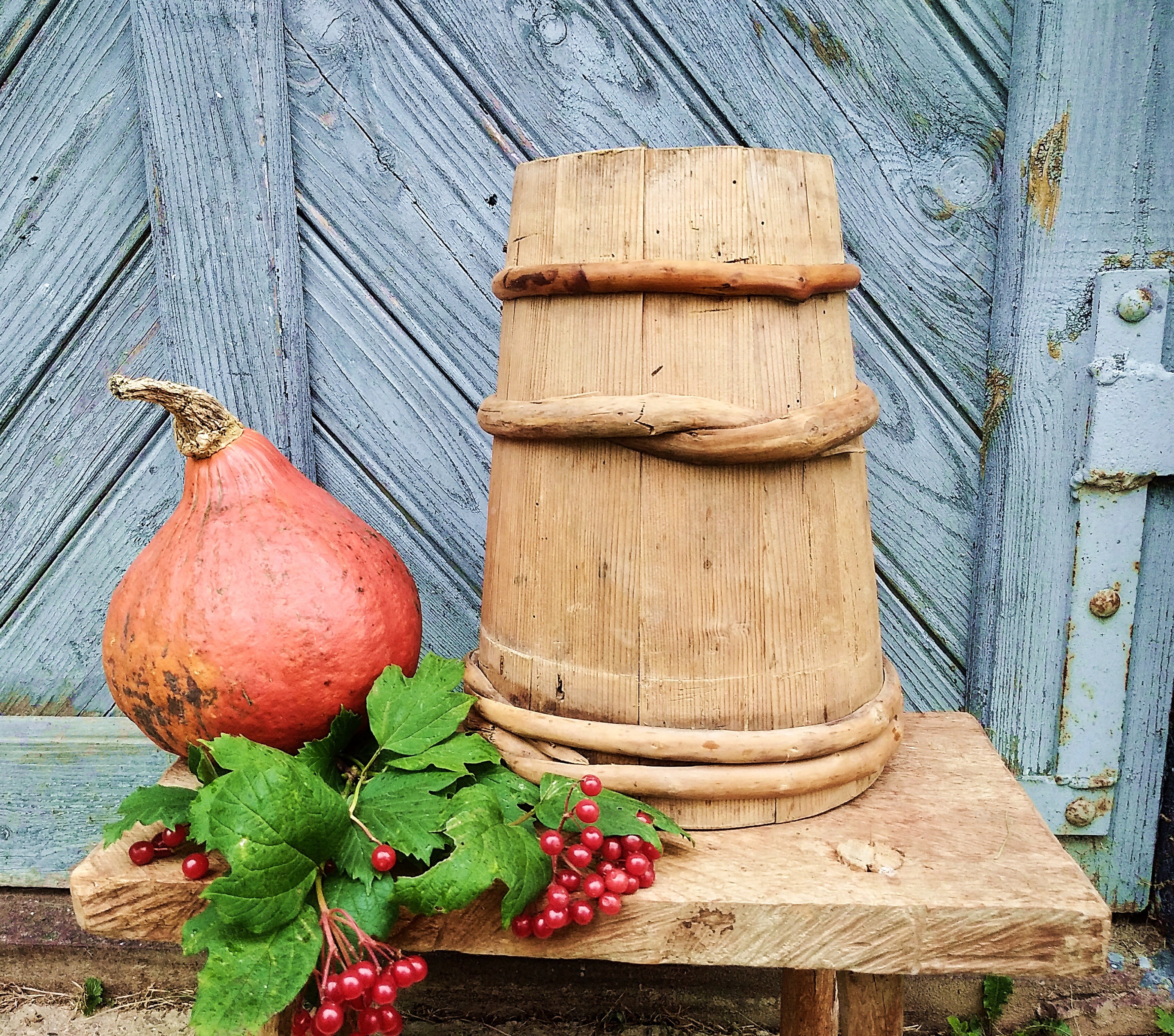 Antique Wooden Vase Old Flower Vase Rustic Kitchen Large Wood Etsy