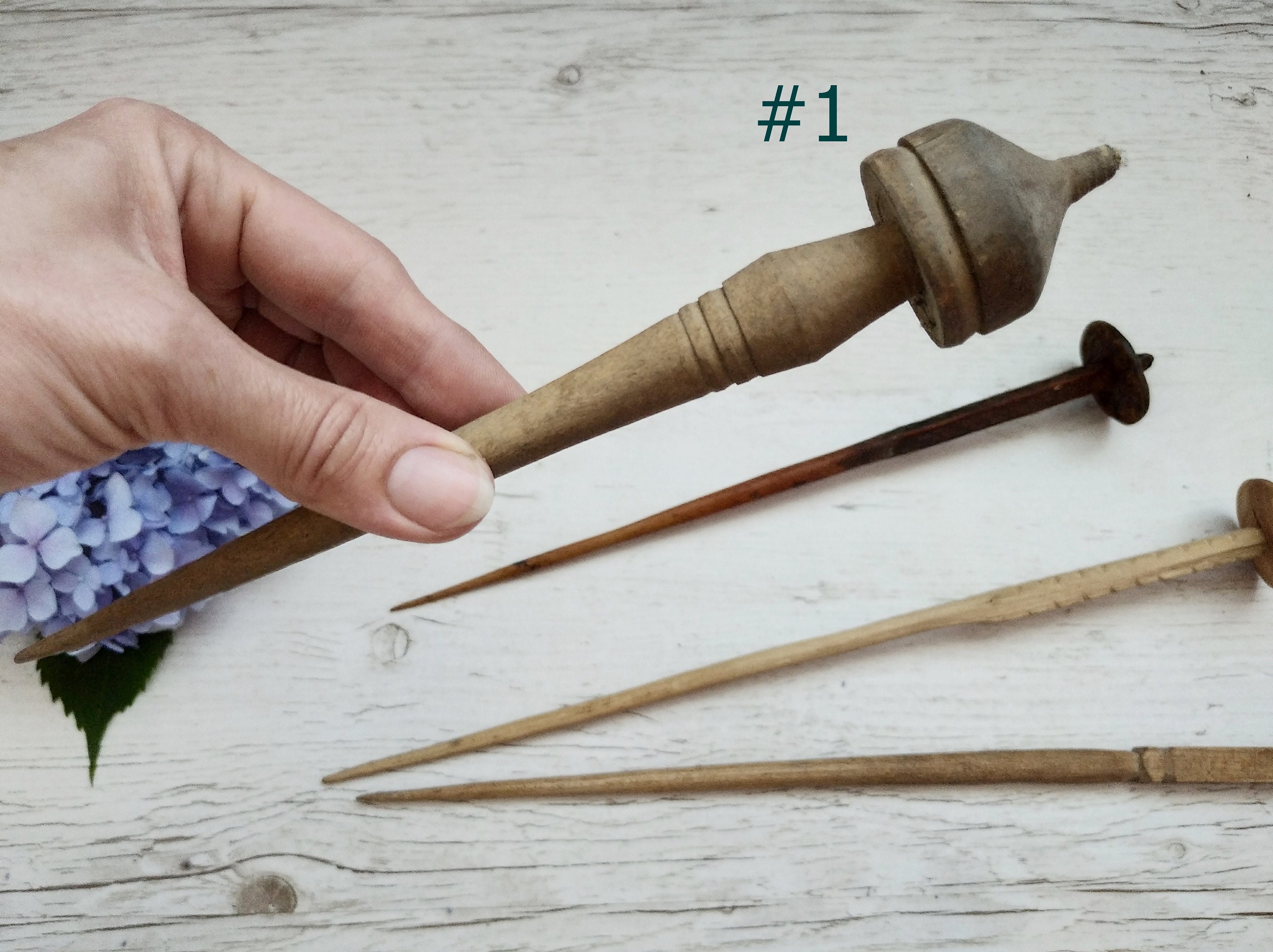 Antique drop spindle Antique top whorl drop spindle Rustic Etsy