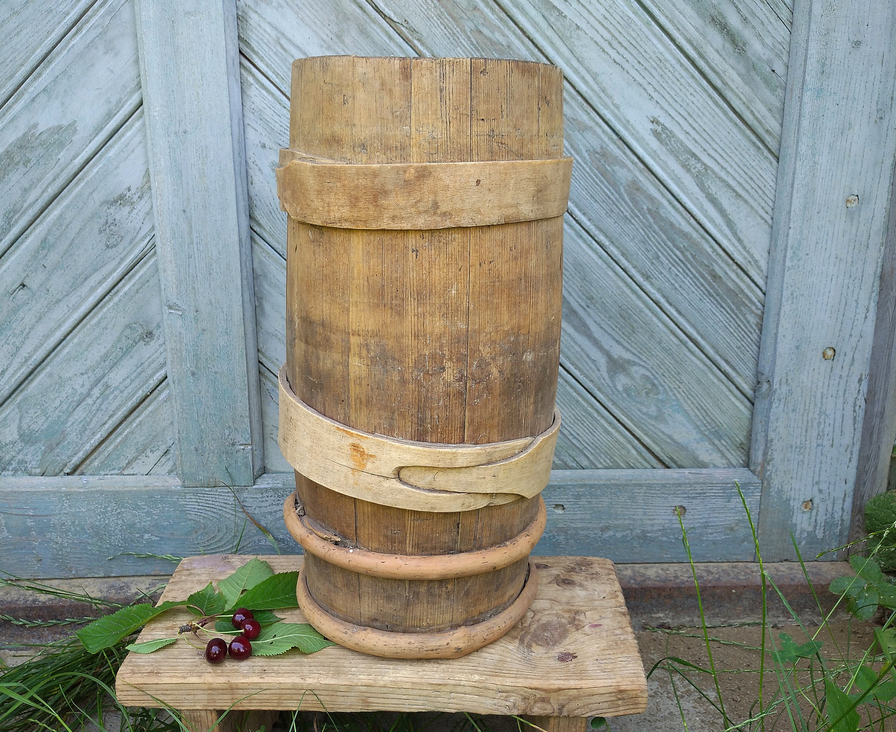 Antique Umbrella Holder Large Wooden Vase Floor Vase Rustic Etsy UK