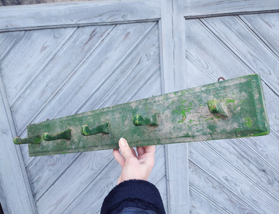 Primative Towel Racks Primitive Antique Wooden Towel Rack Rustic Wall Decor Teal Wood Rack ...