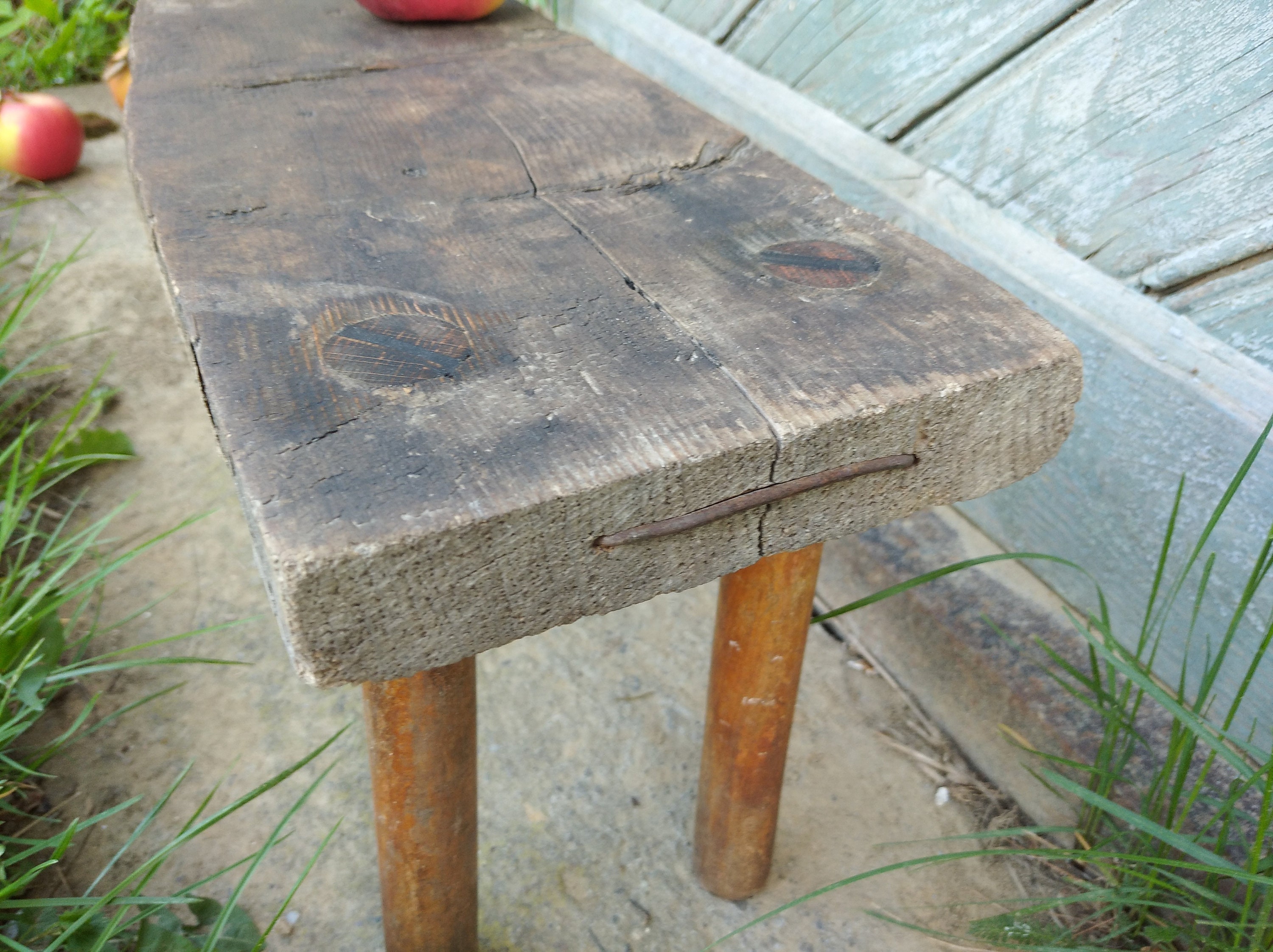 Antique Wood Stool Vintage Bench Small Wooden Seat Rustic Home Decor ...