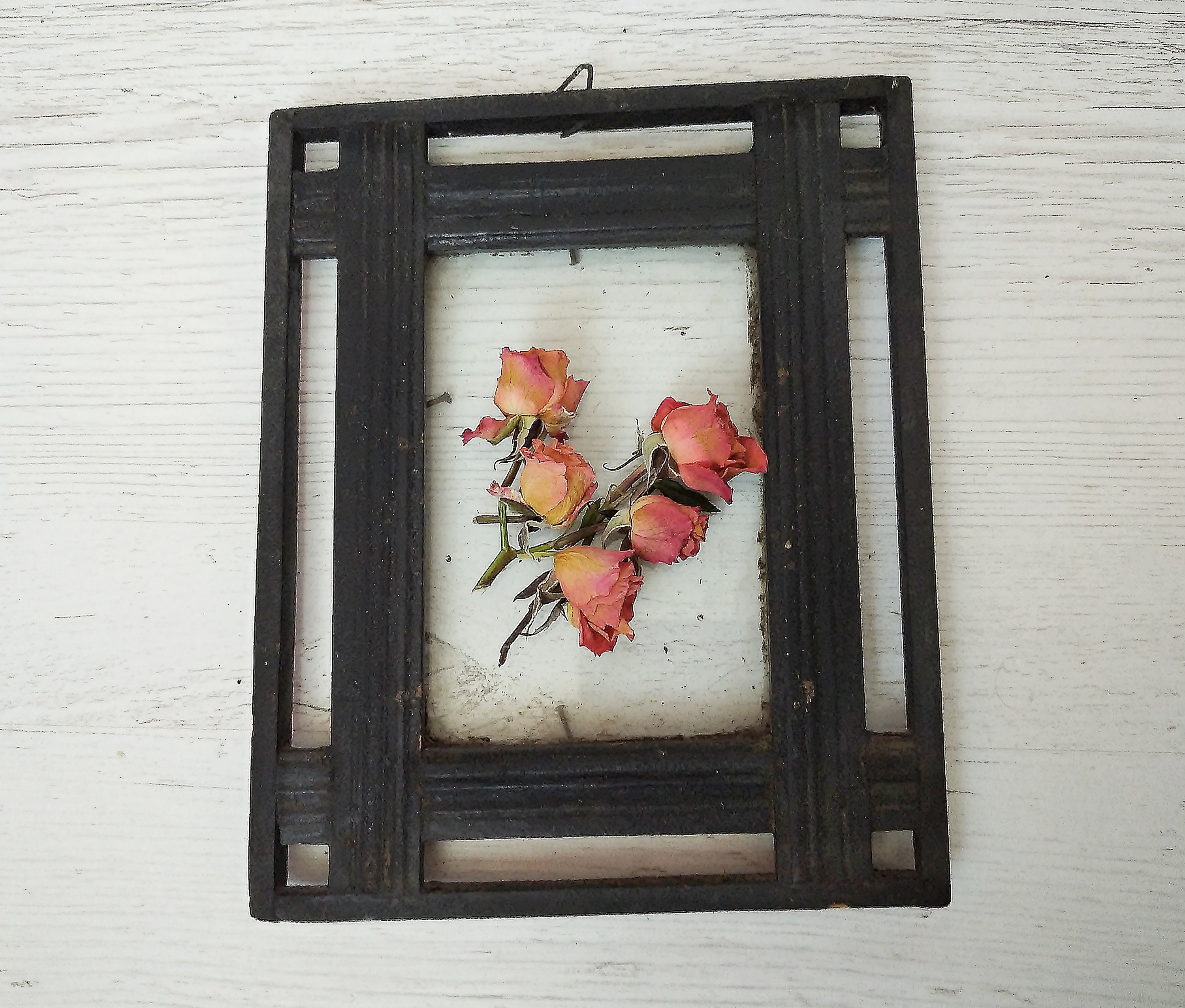 Antique wood frame Primitive photo frames Rustic Hand carved country decor Tribal wall art Farmhouse wooden picture frame