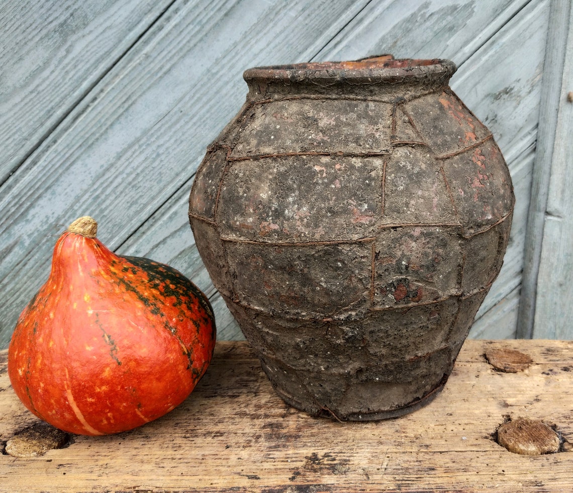Vase antique Argile pichet en céramique Crock vase Rustique Etsy