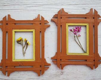 Antique Wood Frame Primitive Photo Frames Rustic Hand Carved | Etsy