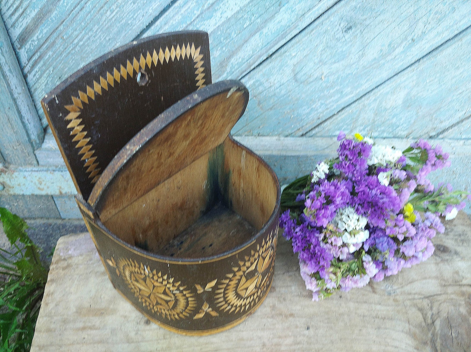 Wooden Wall Box Primitive Antique Wall Hanging Lidded Box of - Etsy