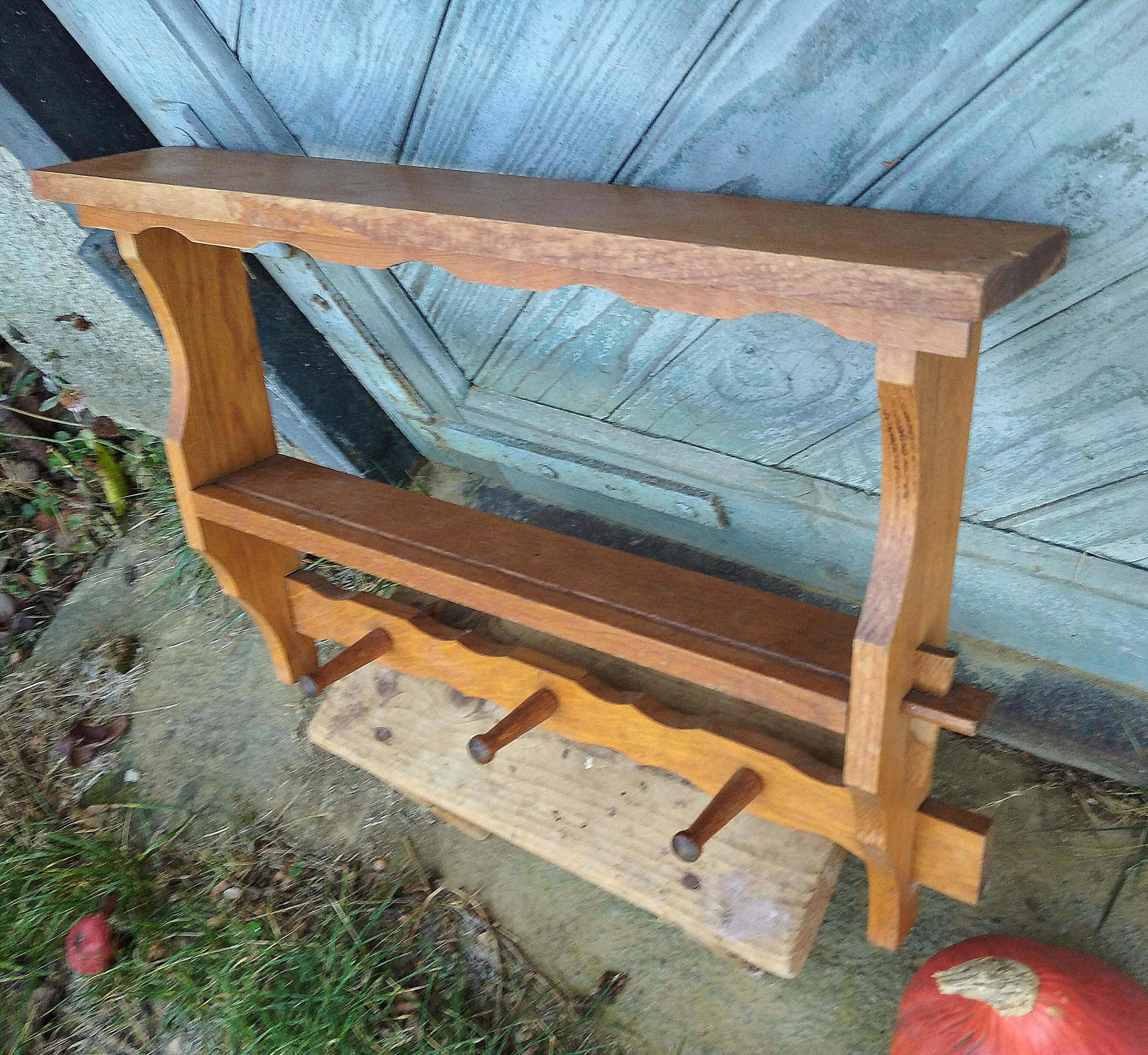Rustic Wall Rack Wooden Towel Rack Farmhouse Kitchen Wall Hanging Shelf ...