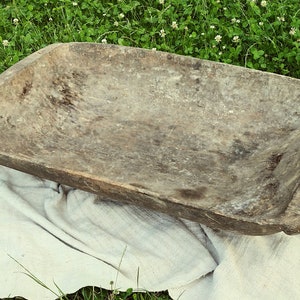 Antique dough bowl XXL Wooden bowl Large trencher Rustic home decor Wood bread bowl Country cottage Primitive antiques Unique gift idea