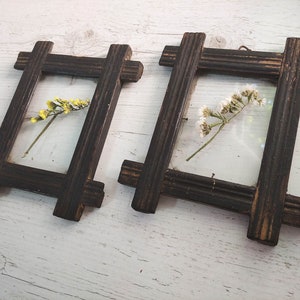 Antique Photo Frames Set of Two Wood Frame Set Large Primitive Photo ...