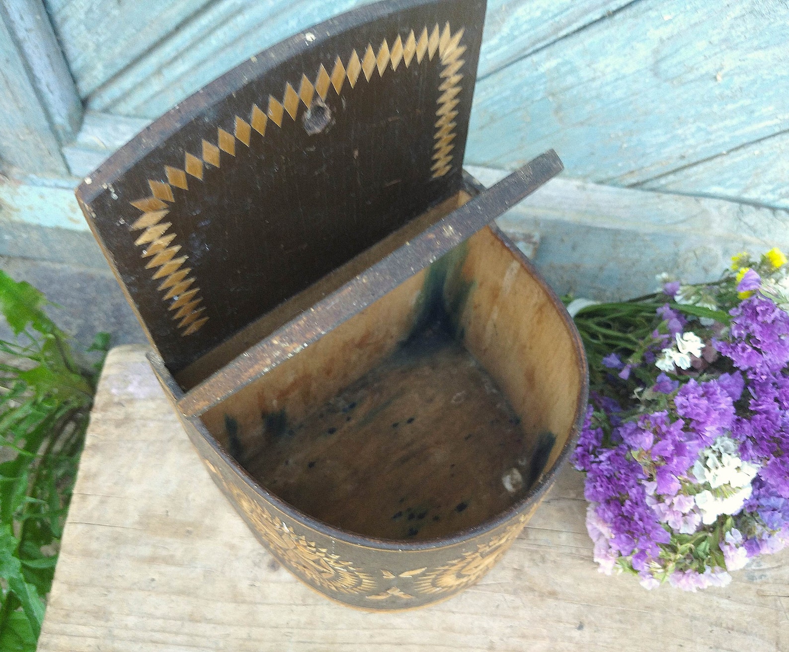 Wooden Wall Box Primitive Antique Wall Hanging Lidded Box of - Etsy