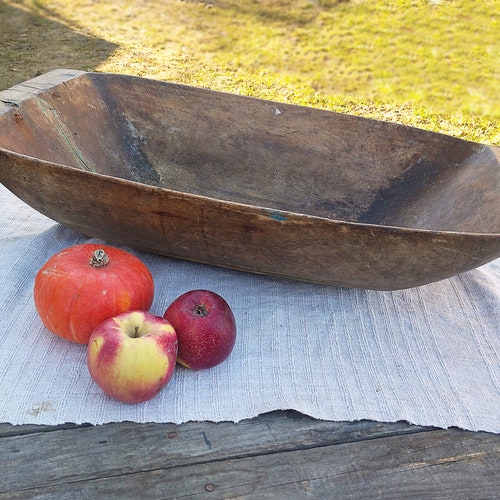 Antique Wooden Bowl Large Bowl Country Wood Dough Bowl Etsy