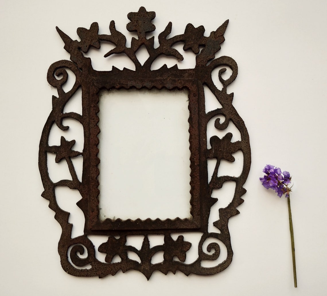 Antique wood frame Primitive photo frames Hand carved rustic Etsy