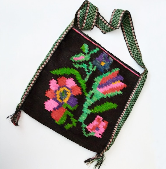 Ethnic bags Antique wool bag Rustic shoulder bag Bohemian tote bag Floral kilim bag Boho gypsy hobo bag Hand woven carpet bag