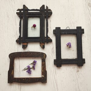 Antique Frames Set of Three Wood Photo Frame Set Primitive Photo Frames ...