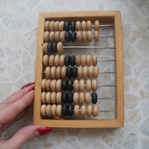 Mini abacus Wooden frame abacus Vintage counting frame Office wall decor Retro photo prop Funny gift idea Small size wooden abacus Nurcery