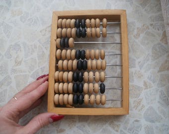 Mini abacus Wooden frame abacus Vintage counting frame Office wall decor Retro photo prop Funny gift idea Small size wooden abacus Nurcery