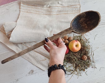 XXL wooden spoon Hand carved wood spoon Primitive antique kitchen decor Rustic home decor Table centerpiece Gift idea for her Gift for women