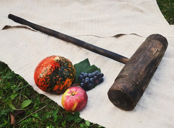 本物のアンティークハンマー トールハンマー 大型ハンマー 木製武器