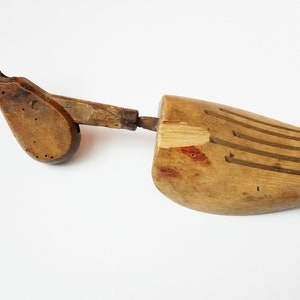 Antique wooden shoe mold or shoe form for rustic home decor or workshop decoration Antique cobbler mold Primitives antique folded shoe last