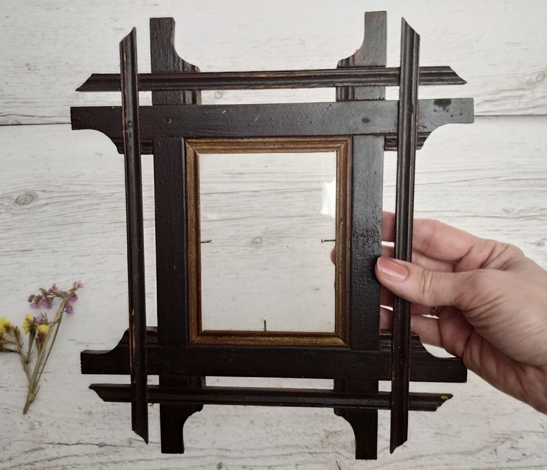 Antique Wood Frame Primitive Photo Frames Rustic Hand Carved | Etsy