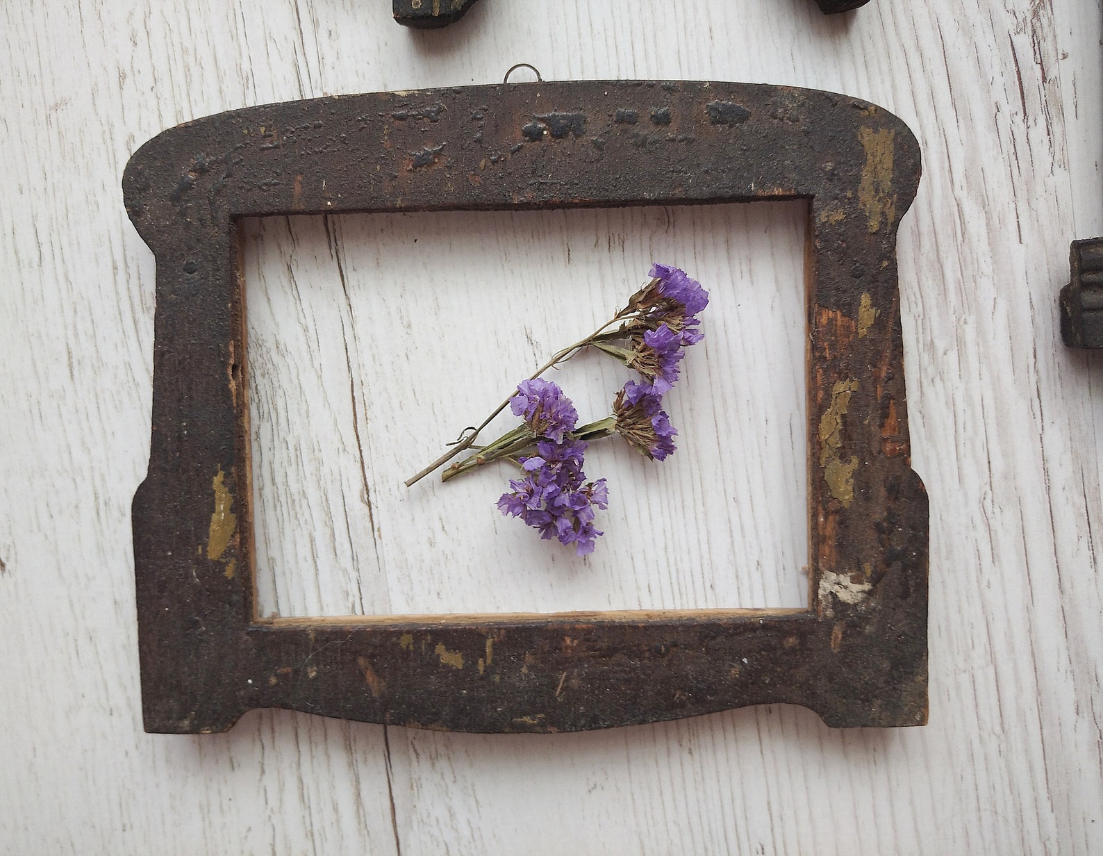 Antique Frames Set of Three Wood Photo Frame Set Primitive Etsy