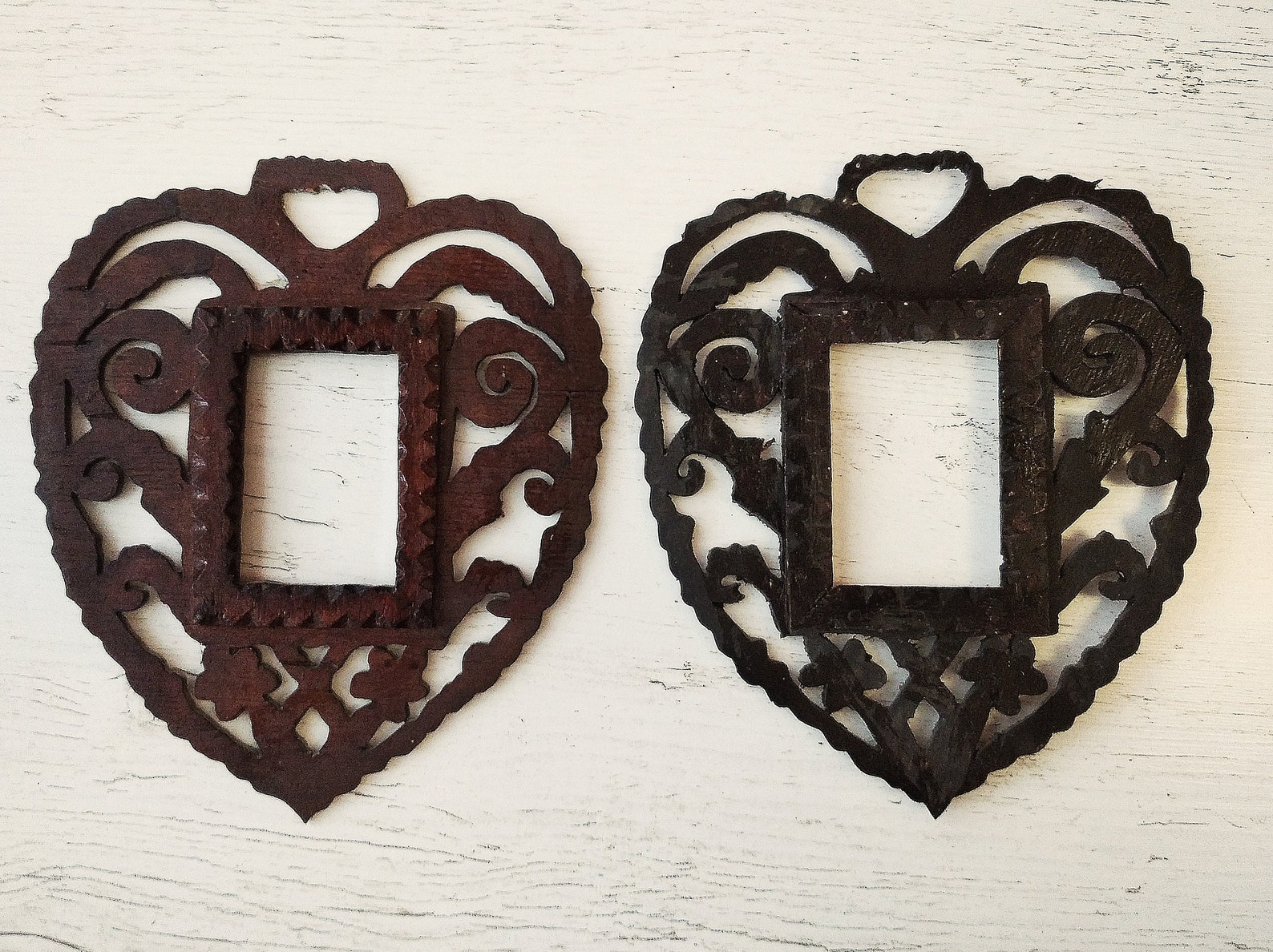 Antique Wood Frame Primitive Photo Frames Hand Carved Rustic - Etsy