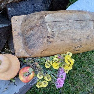 Rustic wooden dough bowl Antique bowl Wood bowl Primitives farmhouse Large bowl Eco friendly rustic decor Table centerpiece Country gift image 7