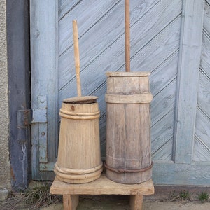 Bargain John's Antiques  Antique Wooden Butter Churn with stomper