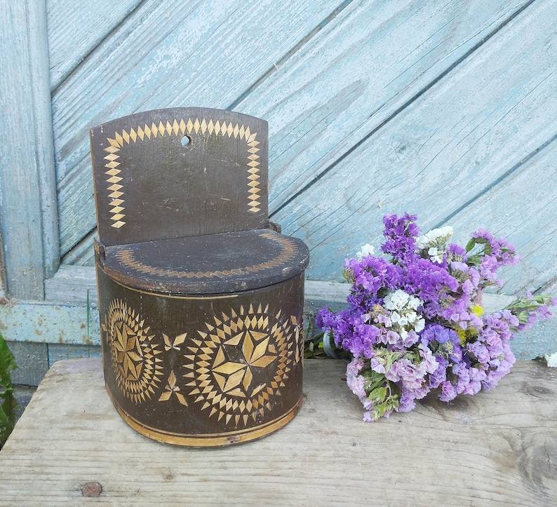 Wooden Wall Box Primitive Antique Wall Hanging Lidded Box of - Etsy