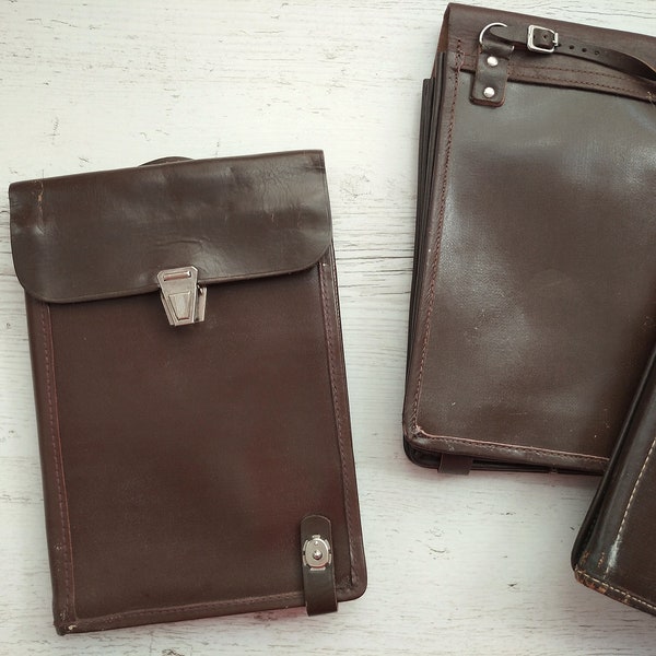 Nova bolsa mensageiro para homens Nova bolsa para laptop Bolsa de couro para IPad Bolsa marrom para laptop Bolsa de ombro Idéia de presente para ele Bolsa militar soviética