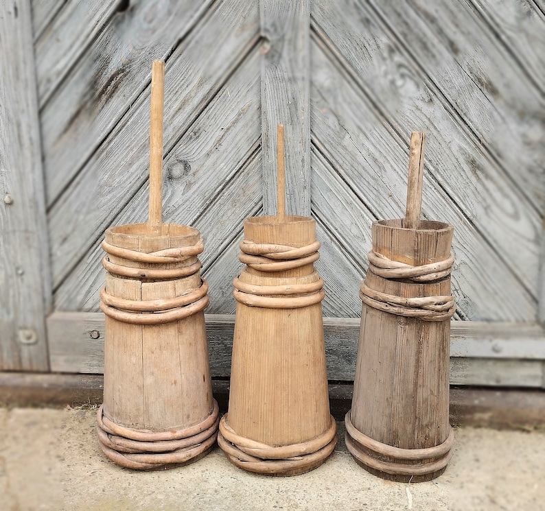 Primitive antique butter churn Unique country decor Large Etsy