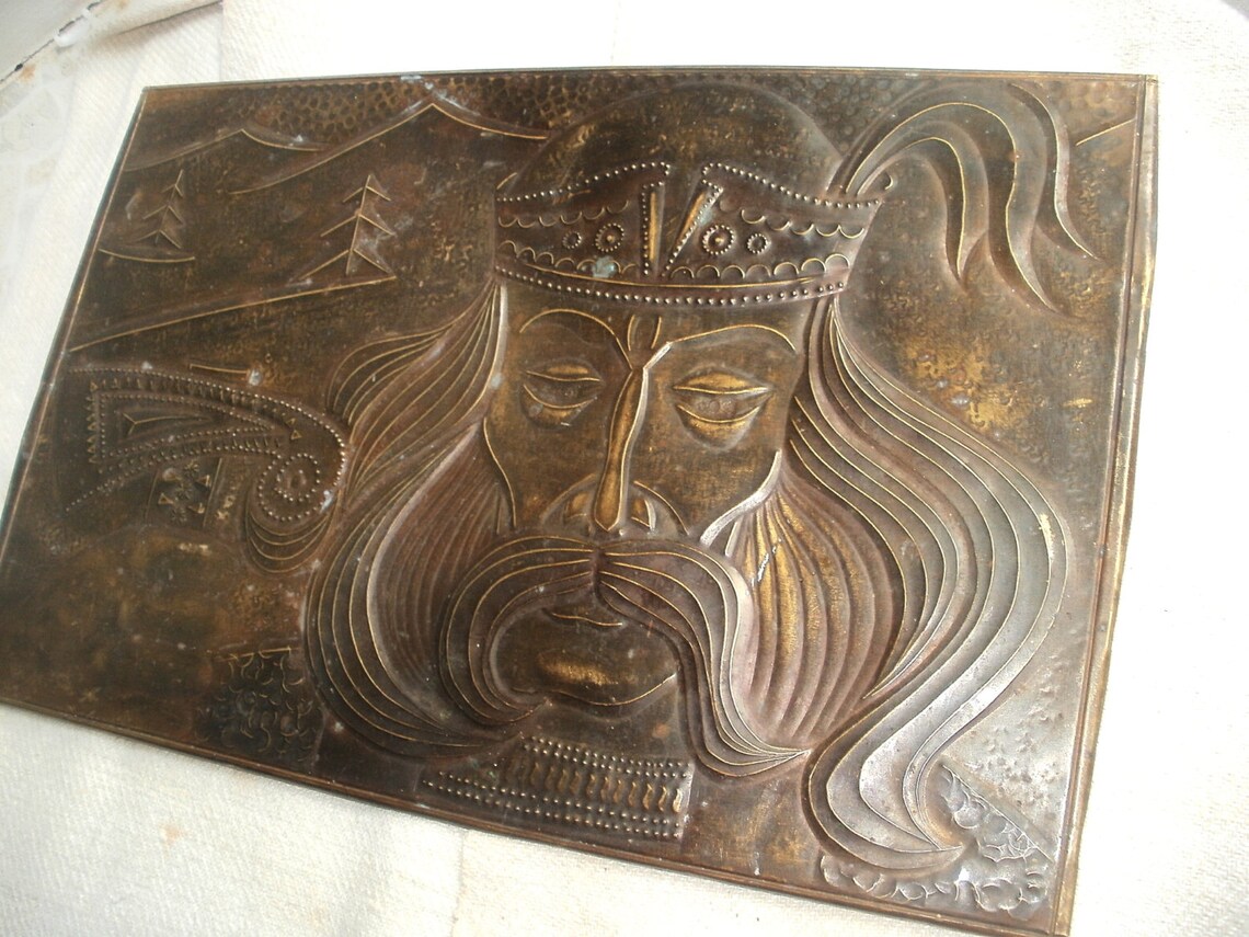 Copper Art Wall Plaque Large Metal Wall Decor Boho Chic Etsy