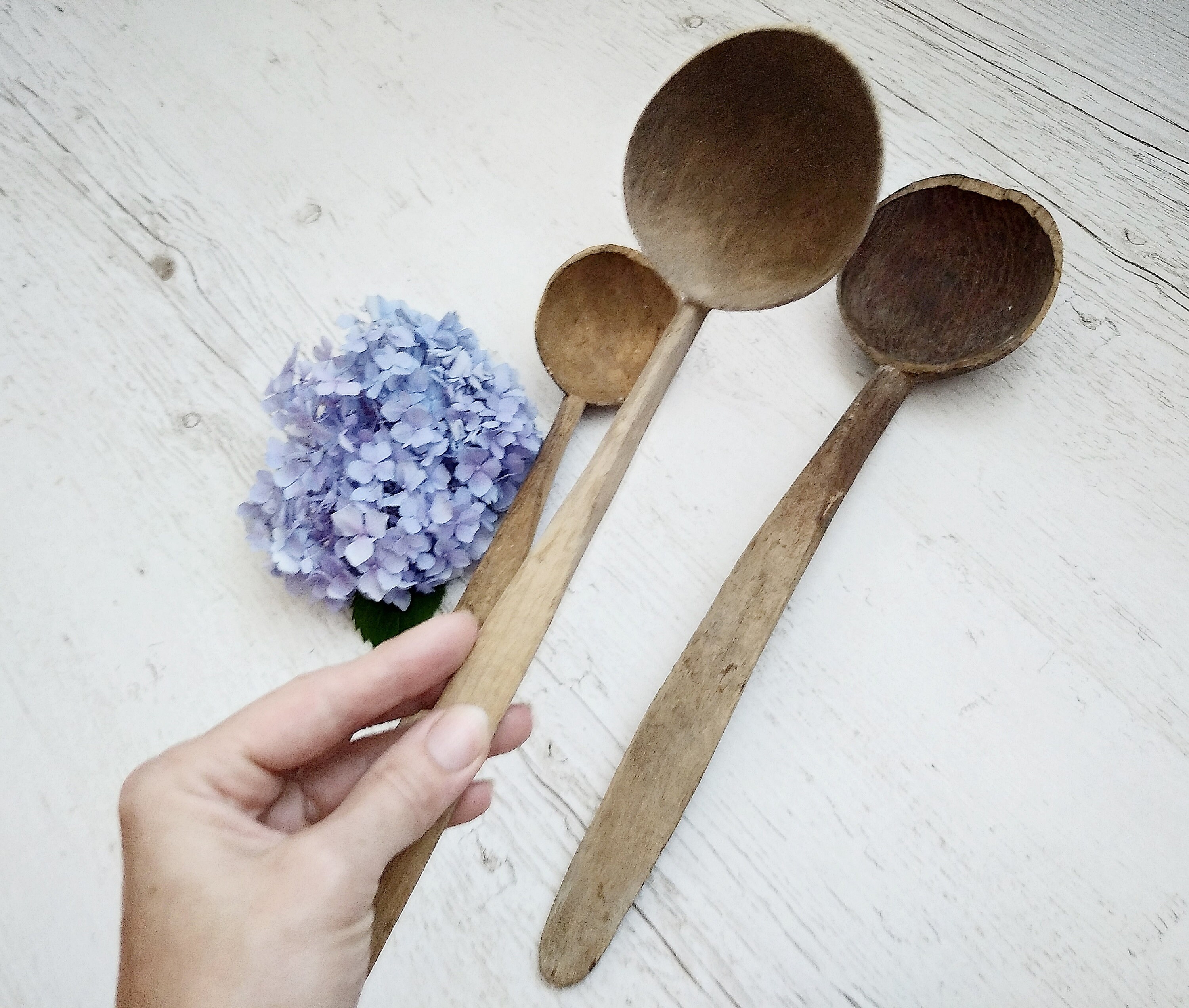 Large wooden spoons Hand carved wood rustic kitchen decor Etsy