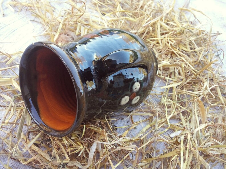 Rustic pottery vase Country ceramic clay vase crock Black Etsy