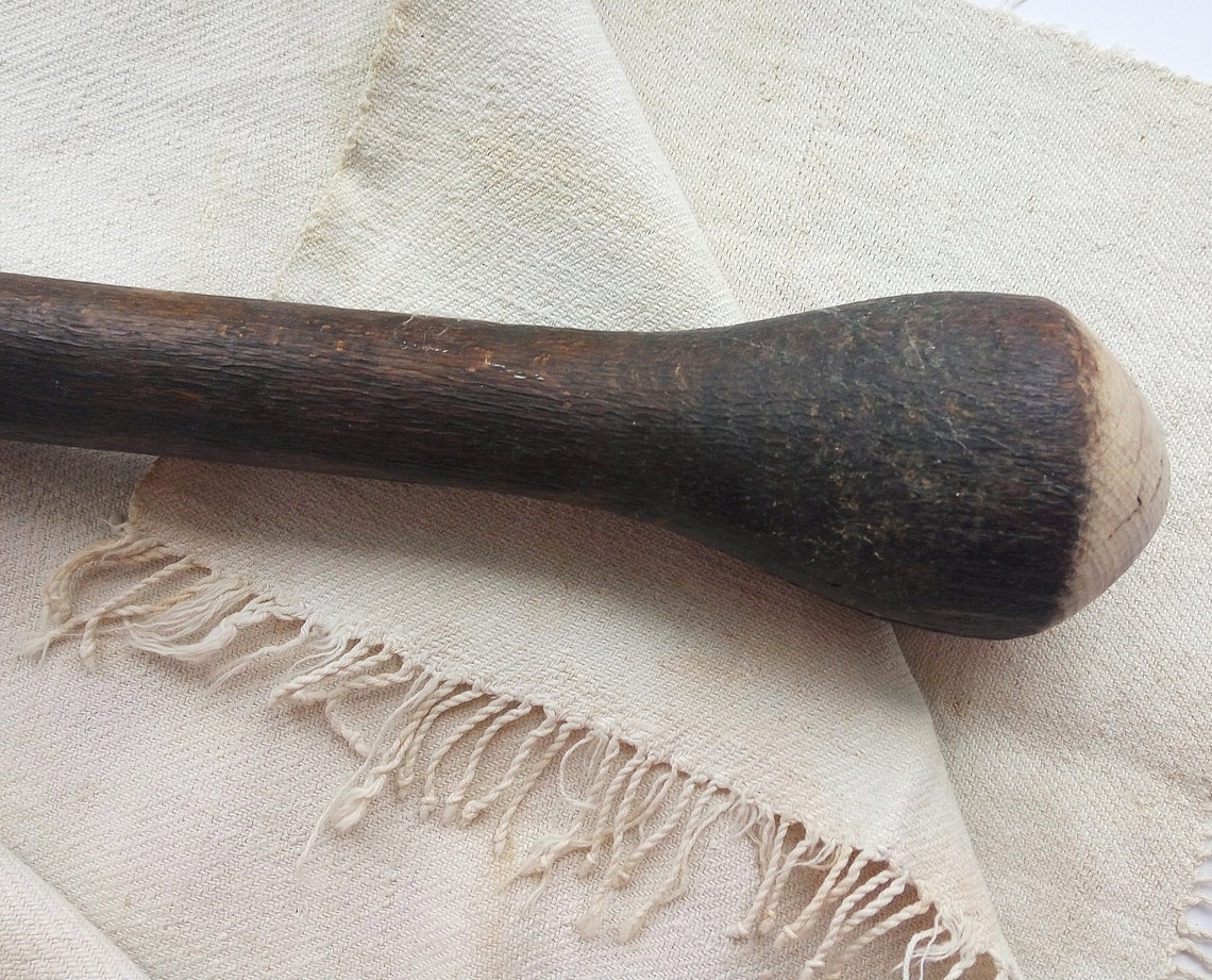 Large Antique Potato Masher From Weathered Wood Rustic Kitchen Etsy