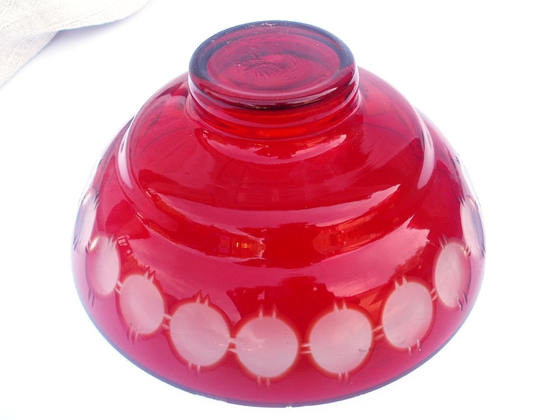 Glass salad bowl Cranberry red bowl Fruit bowl Serving bowl Etsy