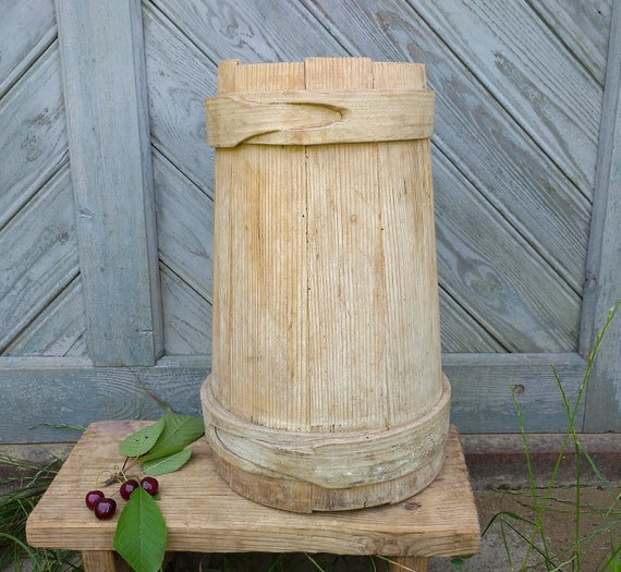 Hanobe Boho Holzvase – Rustikale Bauernhaus-Deko, Beige, Aus Kiefernholz, 22,1 Cm Hoch