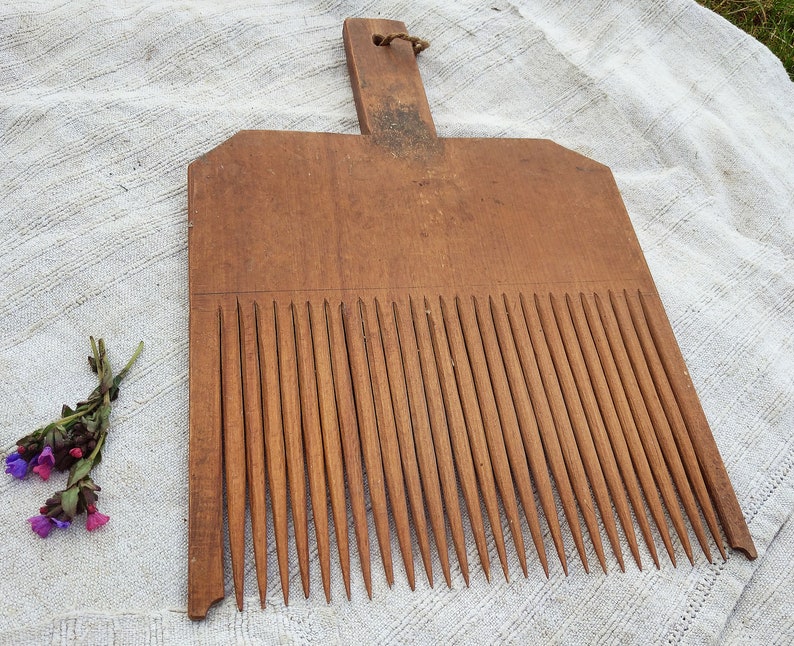 Primitive Antique XXL Wooden Wool Comb for Rustic Home Decor | Etsy