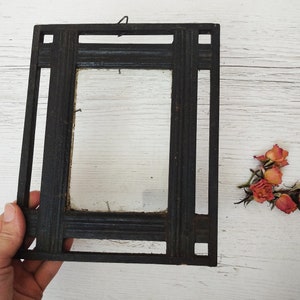 Antique Wood Frame Primitive Photo Frames Rustic Hand Carved Country ...
