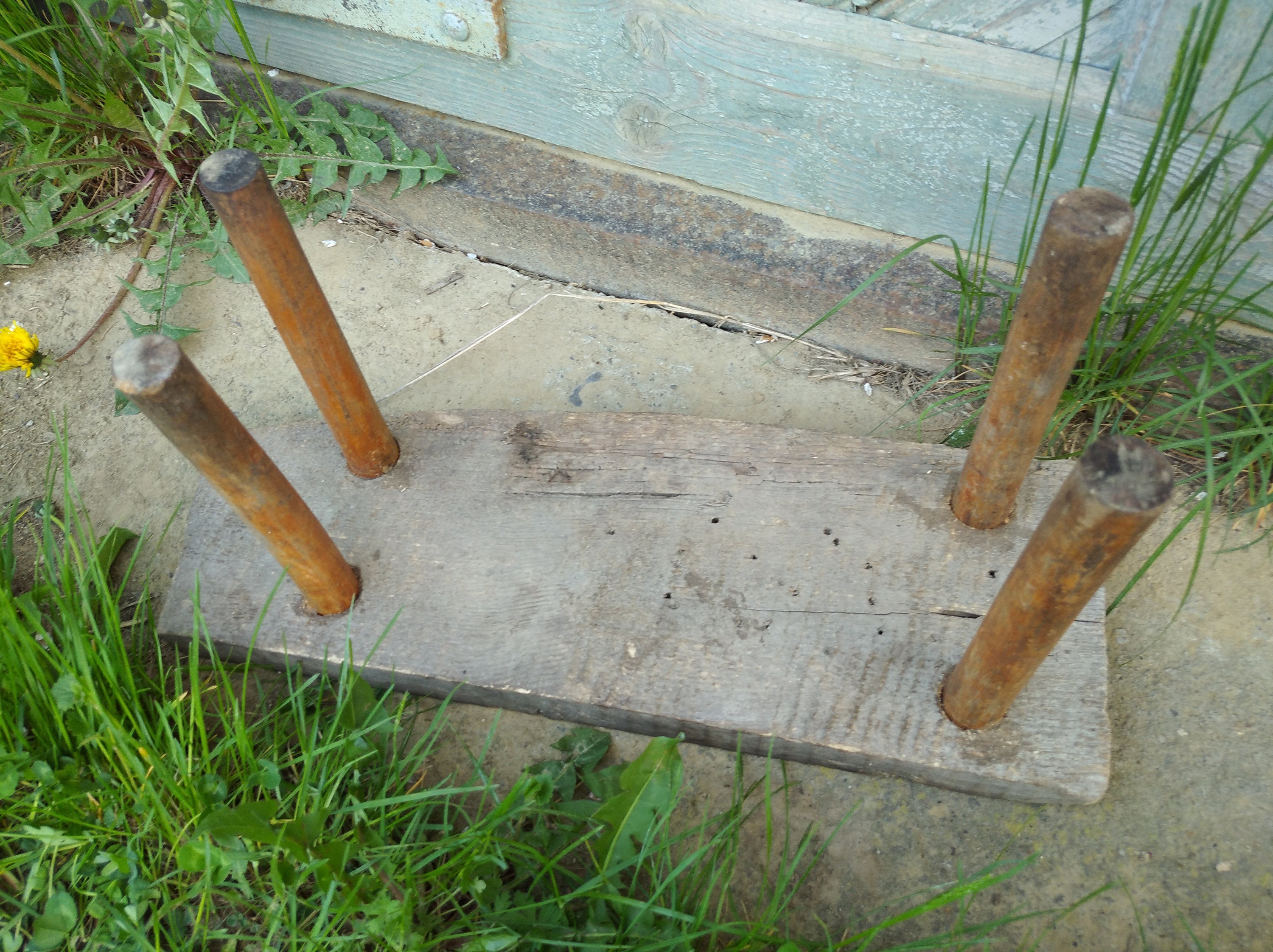Antique Wood Stool Vintage Bench Small Wooden Seat Rustic Home Decor ...