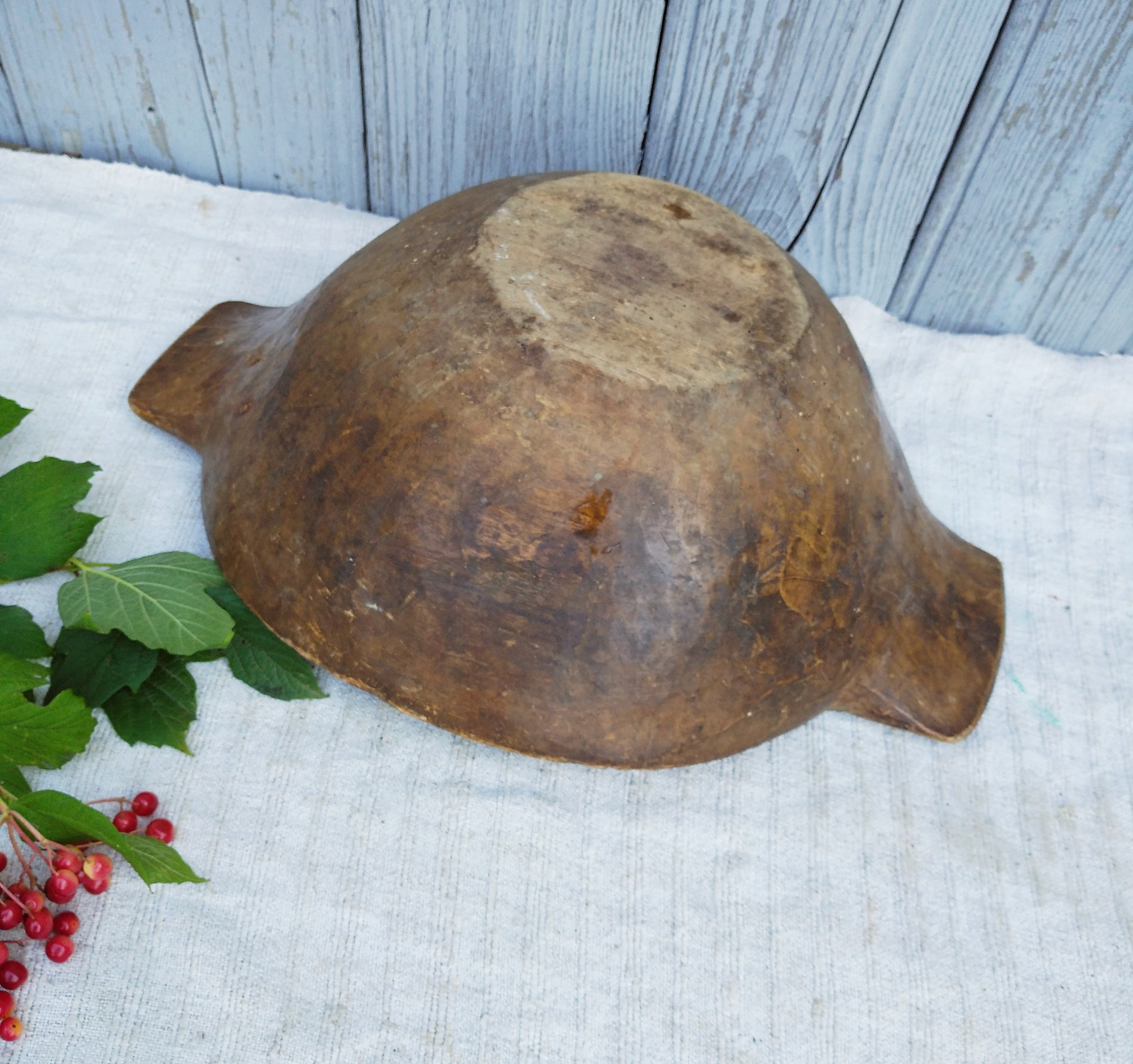 Primitive antique wooden bowl 16 Rustic home decor Large Etsy