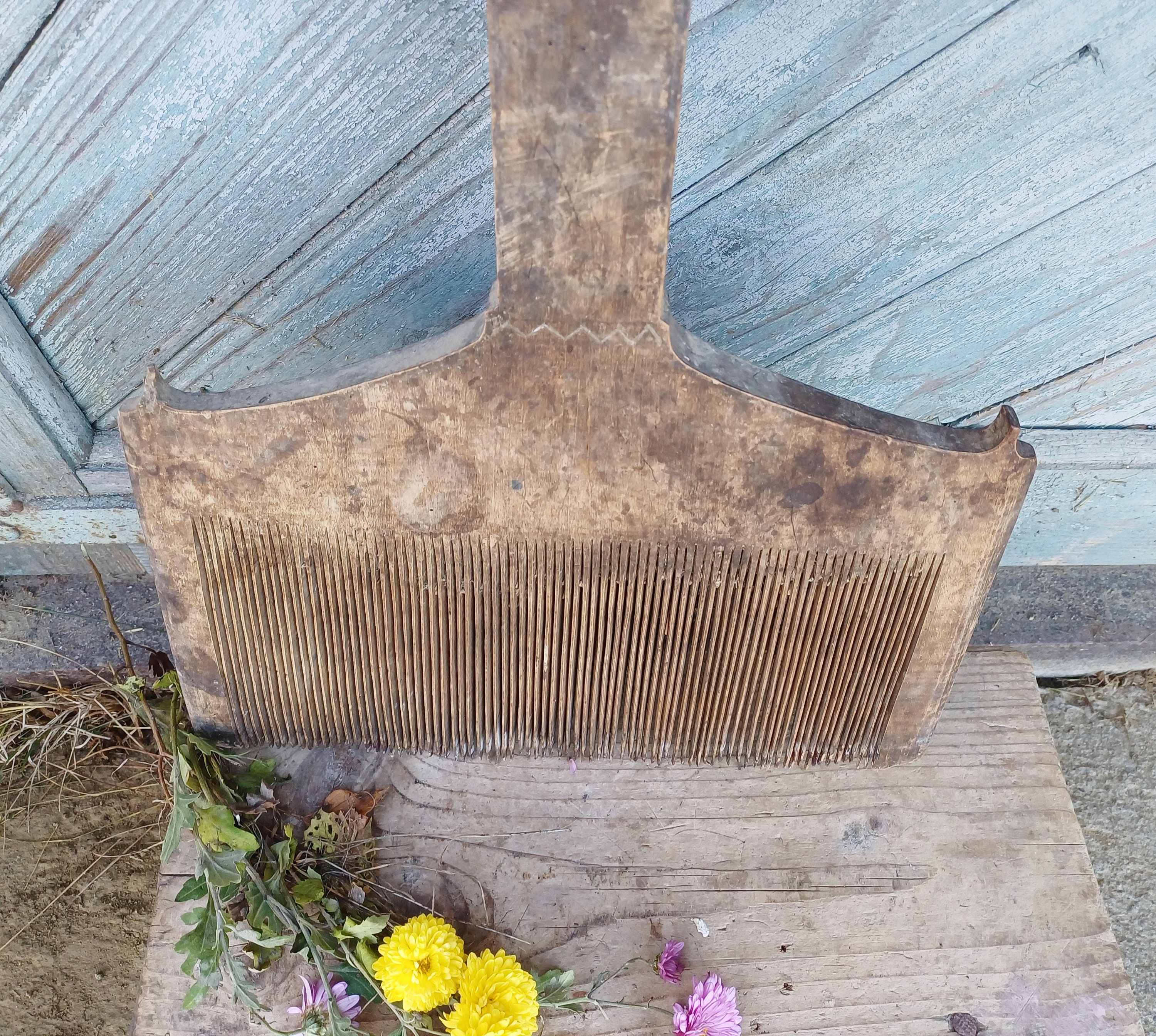 Antique Primitive Wool Comb Antique Natural Wool Comb Hand Carved-country  Cottage Chic-wool Carder-primitives Rustic Decor-unique Gift. 