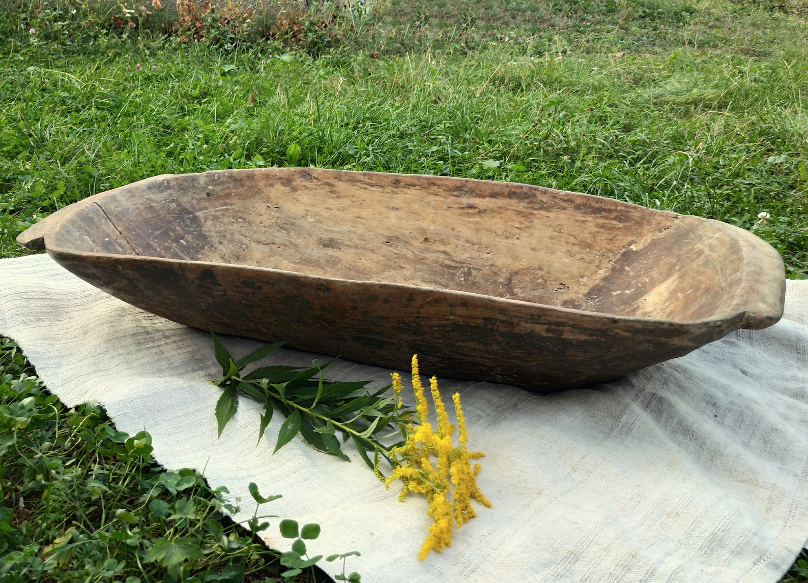 Primitive antique wooden bowl Rustic home decor Large dough Etsy
