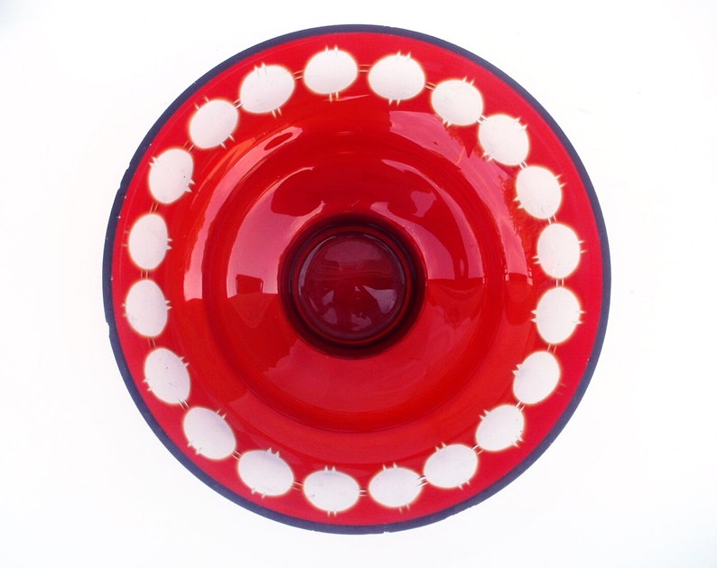 Glass salad bowl Cranberry red bowl Fruit bowl Serving bowl Etsy