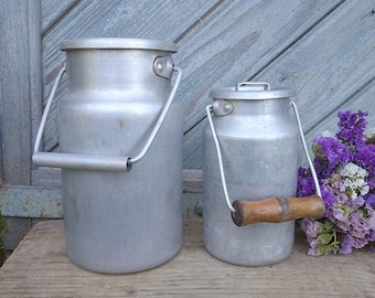 Milk canister Vintage Tin can Storage canister Rustic home decor Farmhouse Lidded container Country cottage kithcen PRICE PER ONE